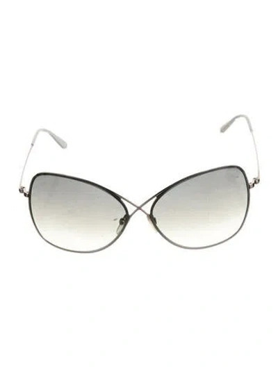 Pre-owned Tom Ford Oversize Gradient Sunglasses In Silver