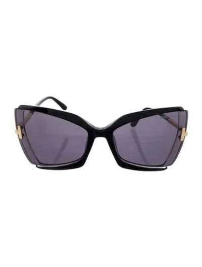 Pre-owned Tom Ford Oversize Tinted Sunglasses In Black
