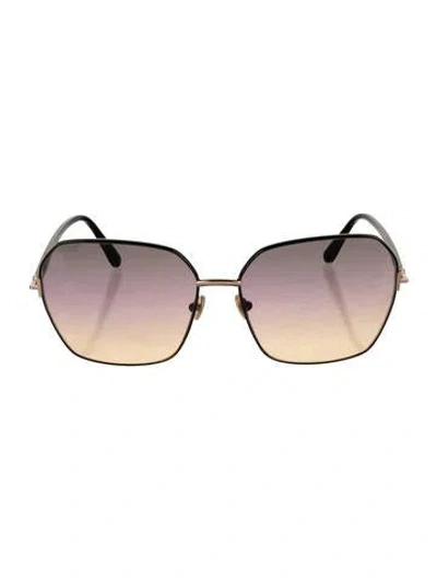 Pre-owned Tom Ford Oversize Tinted Sunglasses In Black