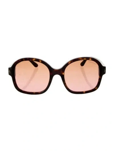 Pre-owned Tom Ford Oversize Tinted Sunglasses In Brown