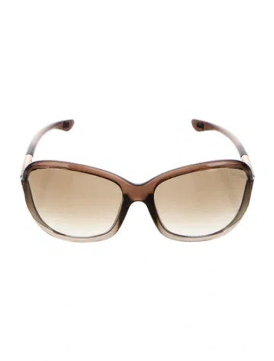 Pre-owned Tom Ford Oversize Tinted Sunglasses In Brown
