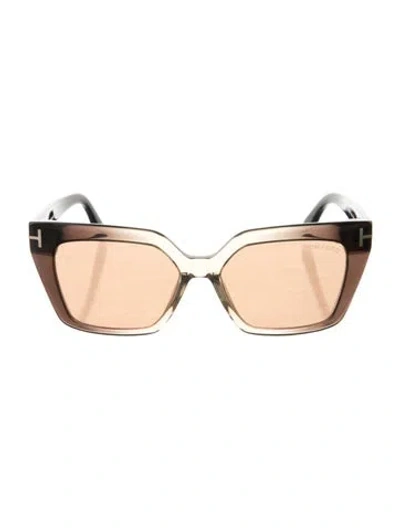 Pre-owned Tom Ford Oversize Tinted Sunglasses In Brown