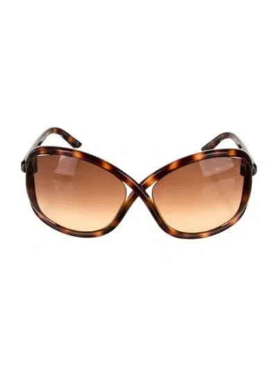 Pre-owned Tom Ford Oversize Tinted Sunglasses In Brown