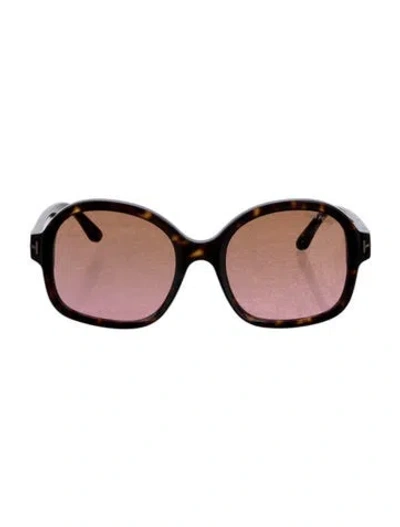 Pre-owned Tom Ford Oversize Tinted Sunglasses In Brown
