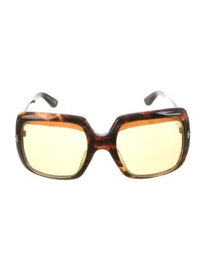 Pre-owned Tom Ford Oversize Tinted Sunglasses In Brown