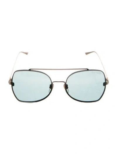 Pre-owned Tom Ford Oversize Tinted Sunglasses In Gold