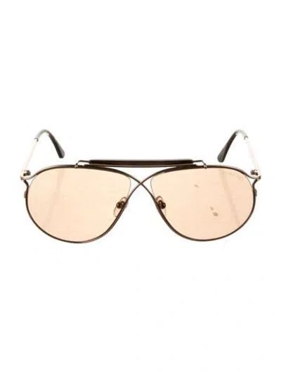 Pre-owned Tom Ford Oversize Tinted Sunglasses W/ Tags In Brown