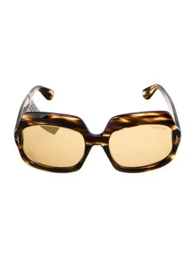 Pre-owned Tom Ford Oversize Tinted Sunglasses W/ Tags In Brown