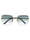 Tom Ford Oversized Aviator Sunglasses In Gold