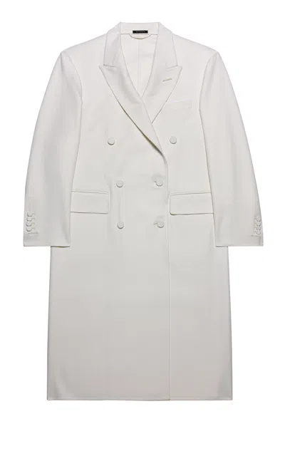 Tom Ford Oversized Cashmere Coat In White
