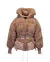 Tom Ford Oversized Faux Fur Puffer Coat In Pink Polyester In Pink
