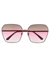 Tom Ford Oversized-frame Gradient Sunglasses In Rot