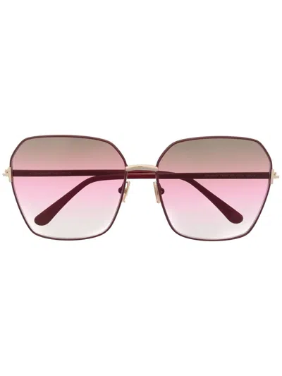 Tom Ford Oversized-frame Gradient Sunglasses In Rot