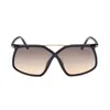 Tom Ford Meryl 64mm Gradient Polarized Oversize Square Sunglasses In 01b