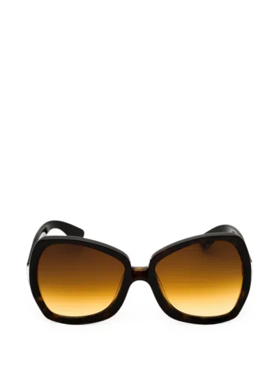 Tom Ford Oversized Geometric-frame Sunglasses In Black