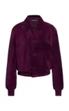 Tom Ford Oversized Lightweight Suede Jacket In Purple