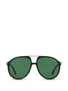 Tom Ford Eyewear Pilot Frame Sunglasses In Black