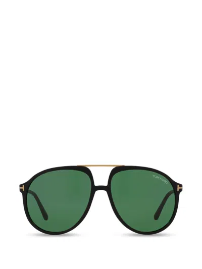Tom Ford Eyewear Pilot Frame Sunglasses In Green