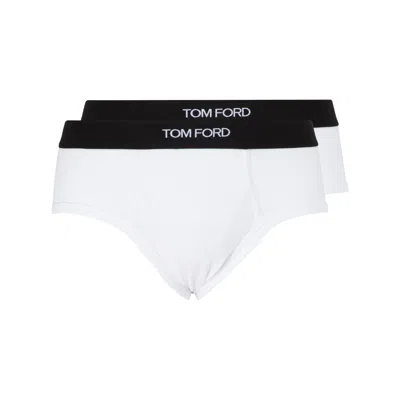 Tom Ford Two-pack Stretch Cotton And Modal-blend Briefs In White