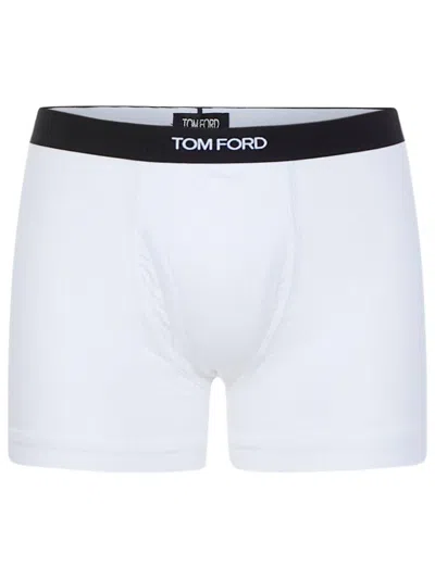 Tom Ford Pack Of Two Logo Waistband Stretched Briefs In White