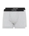 Tom Ford Set Of 2 Logo-waistband Cotton Boxer Briefs Clothing In Gray