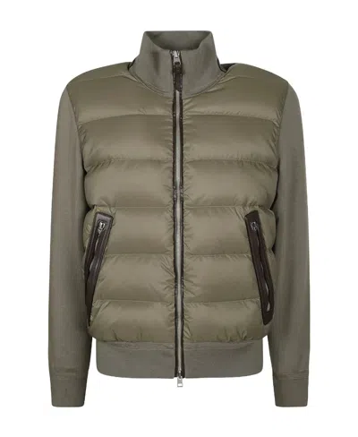 Tom Ford Padded Wool Jacket In Green