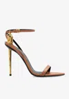 Tom Ford Padlock 105 Leather Sandals In Beige