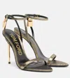 Tom Ford Padlock 105 Metallic Sandals In Gold
