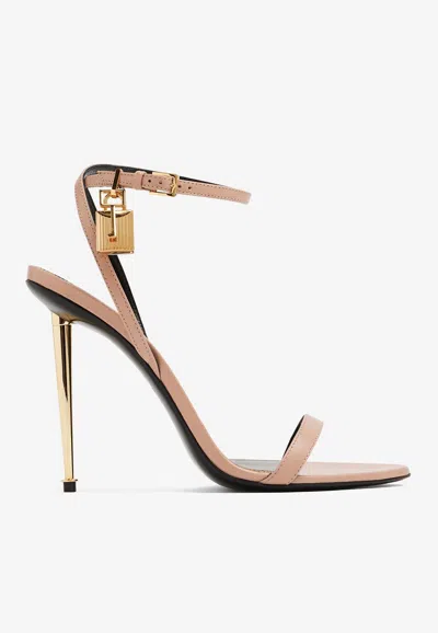 Tom Ford Padlock 105 Naked Sandals In Brown