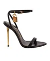 Tom Ford Padlock 85 Naked Pointy Sandals In Calf Leather In Black