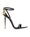 Tom Ford Padlock 85 Naked Pointy Sandals In Calf Leather In Black
