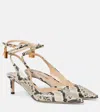 Tom Ford Padlock 55 Snake-effect Slingback Sandals In Red