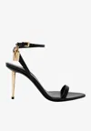 Tom Ford Padlock 80 Naked Leather Sandals In Black