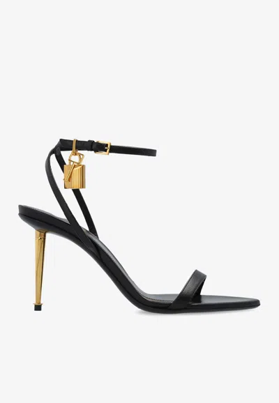 TOM FORD PADLOCK 85 LEATHER SANDALS