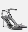 Tom Ford Metallic Sandals With High Stiletto Heel And Padlock Detail On The Ankle In Leather Woman