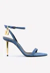 TOM FORD PADLOCK 85 NAKED POINTY DENIM SANDALS,W2748T-TDE002 U5046