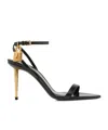 Tom Ford Padlock 85 Naked Pointy Sandals In Calf Leather In Black