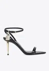 Tom Ford Padlock 90 Python Print Leather Sandals In Black