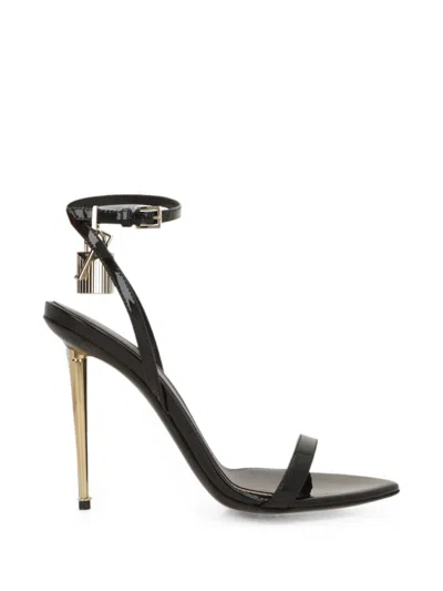 Tom Ford Padlock Ankle Strap Heel Sandal In Black