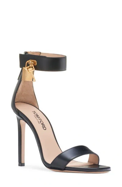 Tom Ford Padlock Ankle Strap Sandal In Black