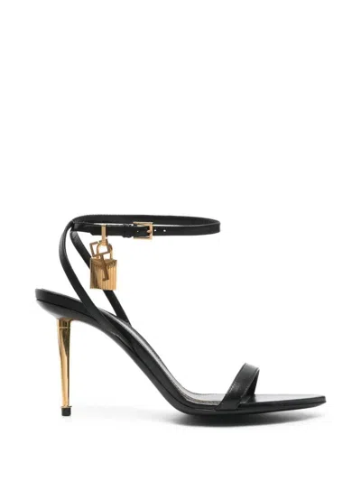 Tom Ford Padlock Ankle-strap Sandals In Blue