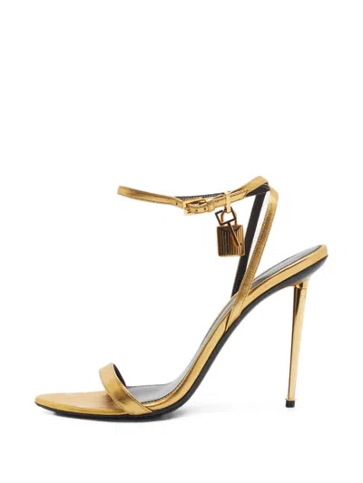 Pre-owned Tom Ford Padlock Ankle-strap Sandals In Yellow