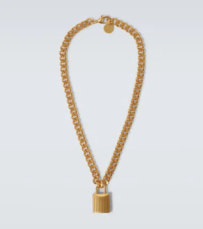 Tom Ford Padlock Chain Necklace In Vintage Gold