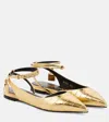Tom Ford Ballerinas Padlock Aus Metallic-leder In Gold