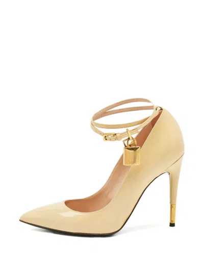 Pre-owned Tom Ford Padlock-detail Ankle-strap Shoes In Neutral