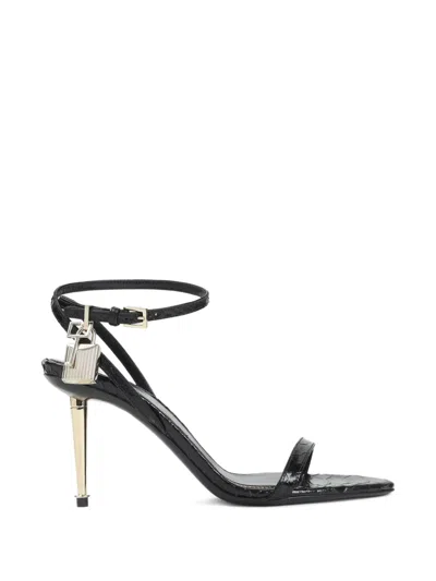 TOM FORD PADLOCK-DETAIL HEELED SANDALS