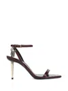 Tom Ford Padlock 90 Python Print Leather Sandals In Red