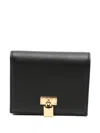 Tom Ford Natural Grain Leather Padlock Compact Wallet In Black