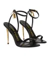 Tom Ford Open Toe Ankle Strap Pump Gold Hardware In Black