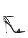 Tom Ford Paintdlock Pointed-toe Buckle Sandals With Signature Metal Heel In Black